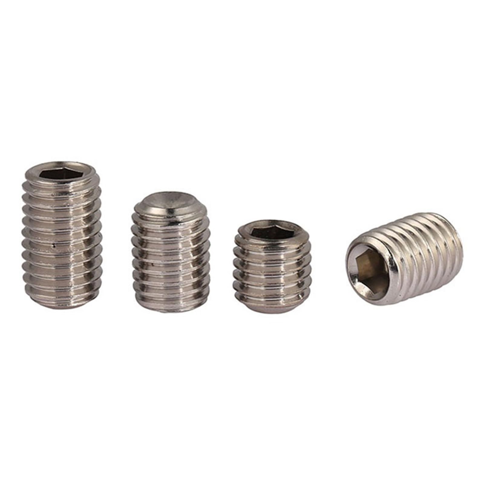 Tornillos de fijación hexagonales sin cabeza, Tornillos prisioneros con cabeza hueca hexagonal A4 de acero inoxidable M4 316 DIN 916, longitudes de 3-16 mm, surtido(M4X16mm-200pcs)