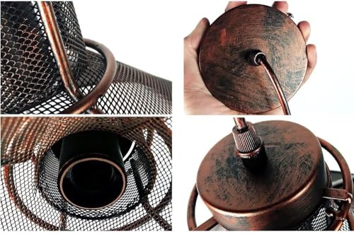 Plafonnier suspension ajustable industrielle en métal style ferme rétro - 5