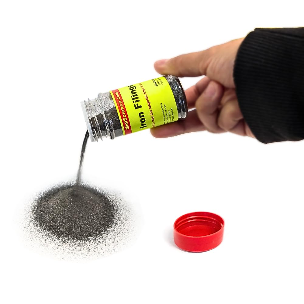 12 oz Fine Iron Filings Shaker – Magnetic Iron Powder for STEM Projects, 3D Magnetic Field Experiments, Education, and Science Experiments