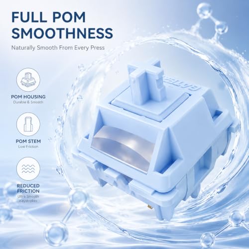 GATERON Sea Salt Smoothie Linear Keyboard Switch, Full POM RGB, Pre-lubed, for MX Mechanical Keyboard (35)