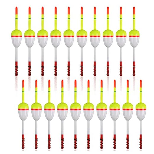 JOGFFDE 20PCS Fishing Floats and Bobbers Slip Bobbers for Fishing Spring Oval Stick Floats Slip Bobbers for Crappie Catfish Trout