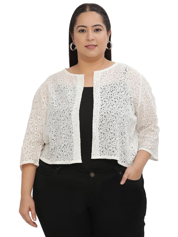 unaone Women White Cotton Regular Lace Shrug SG-605P-PtiSQWT_P-picture-51