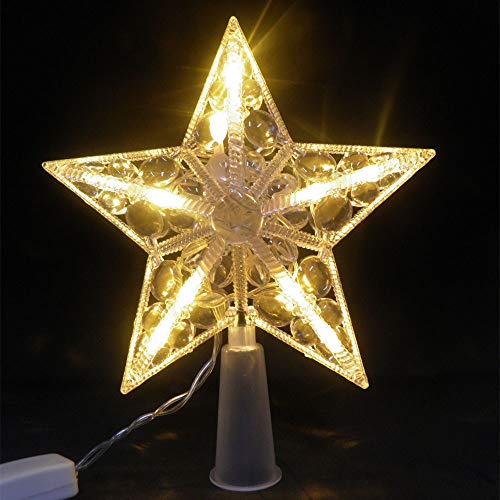 Estrela Pisca Pisca 10 Leds Ponteira Arvore de Natal Enfeite Branco Quente Natalino