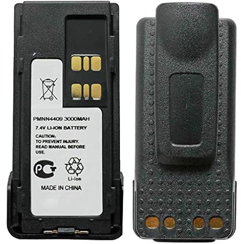 Teseko 3000mAh PMNN4409 PMNN4409AR PMNN4491BR PMNN4491 PMNN4493A PMNN4412 7.4V Li-ion Two-Way Radio High-Capacity Battery Replacement for Motorola XPR3300 XPR3500 DP4400 XPR7350 XPR7550+Belt Clip Cover