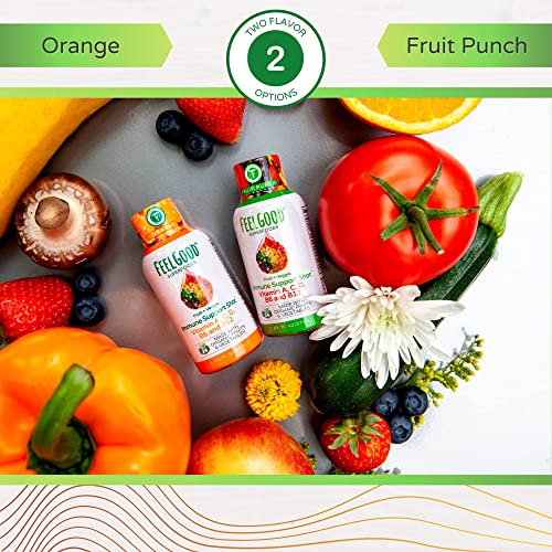 Feelgood Superfoods Vita Fruits And Veggies Immune Support Shot Supplements, 25 Organic Fruits And Veggies, Ready To Drink Immunity Booster, 10 Orange And 10 Fruit Punch Flavor, Combo Pack Of 20 #TOP6
