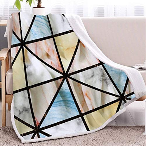 Blanket Marmordecke Geometrische Sherpa Decke Gold Grau-Bett-Sofa-Decke Weiche Bettwäsche 3D Animal (Color : 6, Size : 130cmx150cm)