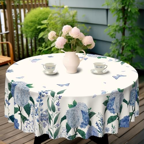 Eikione Round Tablecloth 70inch Floral Table Cloth, Colorful Tablecloths Polyester Waterproof Stain Wrinkle Free, Table Cover for Home Kitchen Dining Party Patio Decor - Image 4