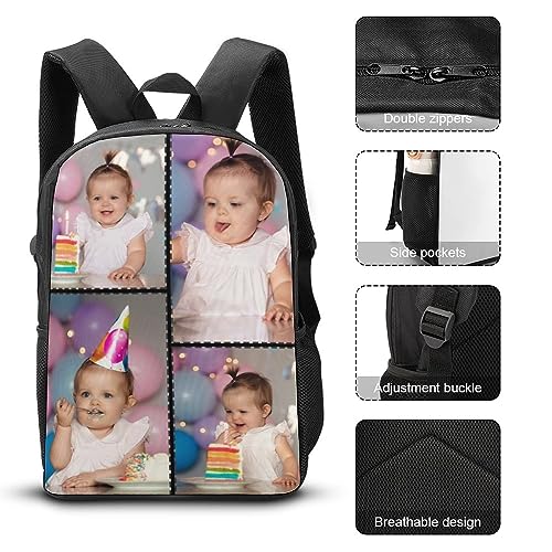 Artsadd Custom Backpack, Personalized Daypack with Photo Picture Name Text Logo, Design Your Own Outdoor Travel Bags (Design 06)4