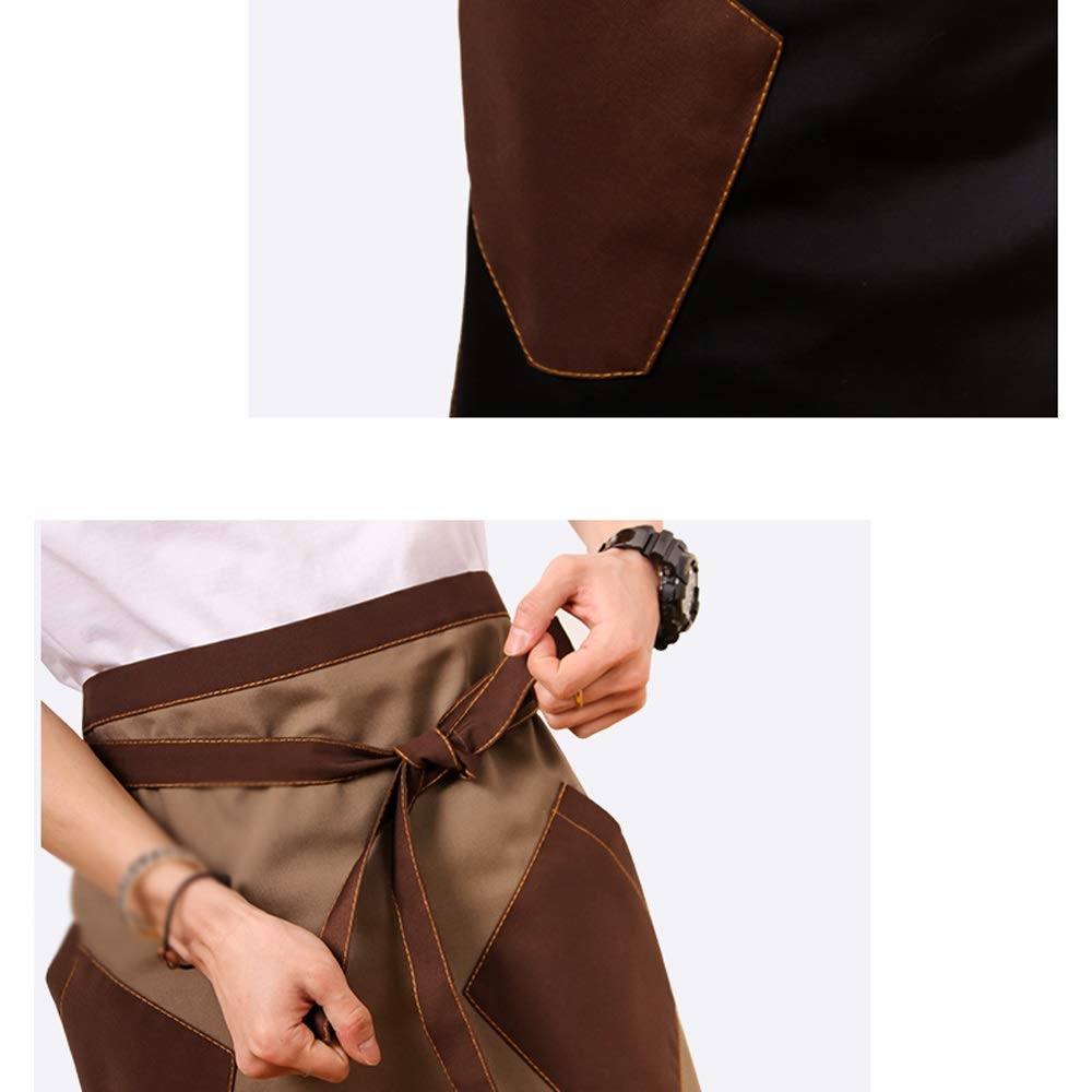 Grembiule alla Moda in Tela, Grembiule in Cotone, Grembiule da Ristorante, Cucina, caffetteria, Grembiule a Mezza Vita (caffè)
