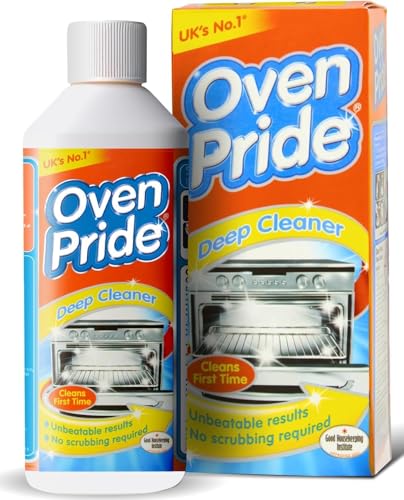 Oven Pride Oven Cleaner - Complete Oven Cleaning Kit with Safety Gloves and Cleaning Bag Powerful | Heavy Duty Degreaser | Cleans First Time - Removes Grease Burnt On Food Deep Oven Cleaning Solution
