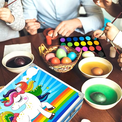 Image of VGRASSP Unicorn Theme 145 Pcs Drawing and Painting Kit Toy for Kids, Boys, Girls - Portable School Stationery Set with Color Sticks, Watercolors, Color Pencils, Sketch Pens