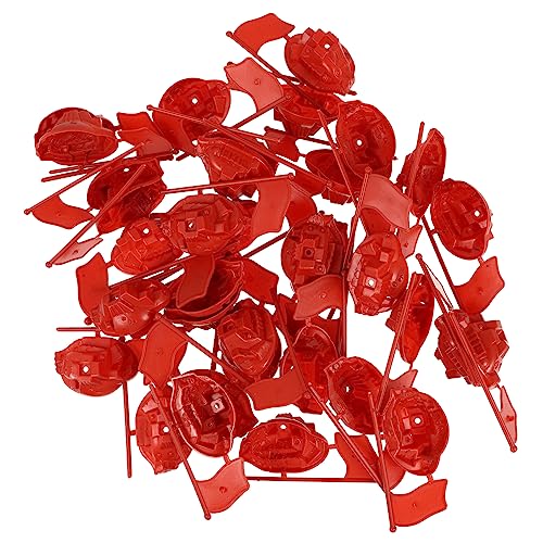 TENDYCOCO 50 セット 赤い 旗 モデル 装飾 人工 装飾 ミニチュア 屋内 卓上 赤い 旗 モデル キット 砂 テーブル 旗 赤い 旗 デスク 置物 シンプル 赤い 旗 モデル 赤い 旗