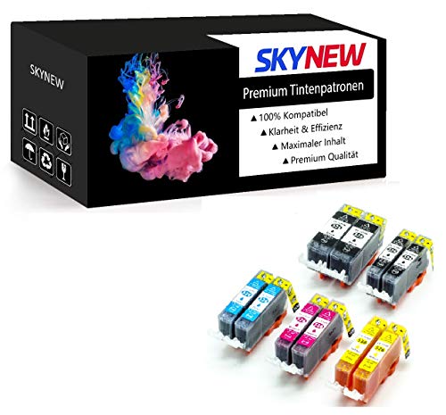 Skynew 10 Tintenpatronen Ersatz für Canon PGI-525 CLI-526 PGI525 CLI526 für Canon Pixma MX885 MX895 IP4850 IP4950 IX6550 MG5150 MG6250 MG8150 MG8250 (4*Schwarz 2*Cyan 2*Magenta 2*Gelb)