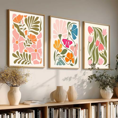 Image of kotart Painting Boho Wall Art Home Decoration Paintings With Frame For Living Room Bed Room Hotel Wall Decor Digital Reprint Set of 3 (10X13 inch)