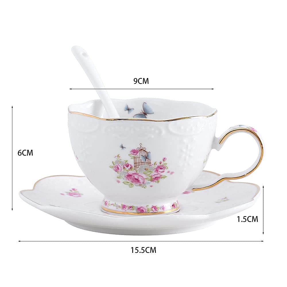 Filiżanka Kawy Wzmocniona Ceramiczna Popołudniowa Herbata Kwiatowa Zestaw Filiżanek I Spodków Filiżanka Latte Wiszący Kubek Do Kawy Nadaje Się Do Domowego Prezentu Biuro