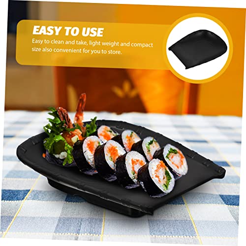 Juego de platos para sushi GLEAVI melamina negra miniatura 6