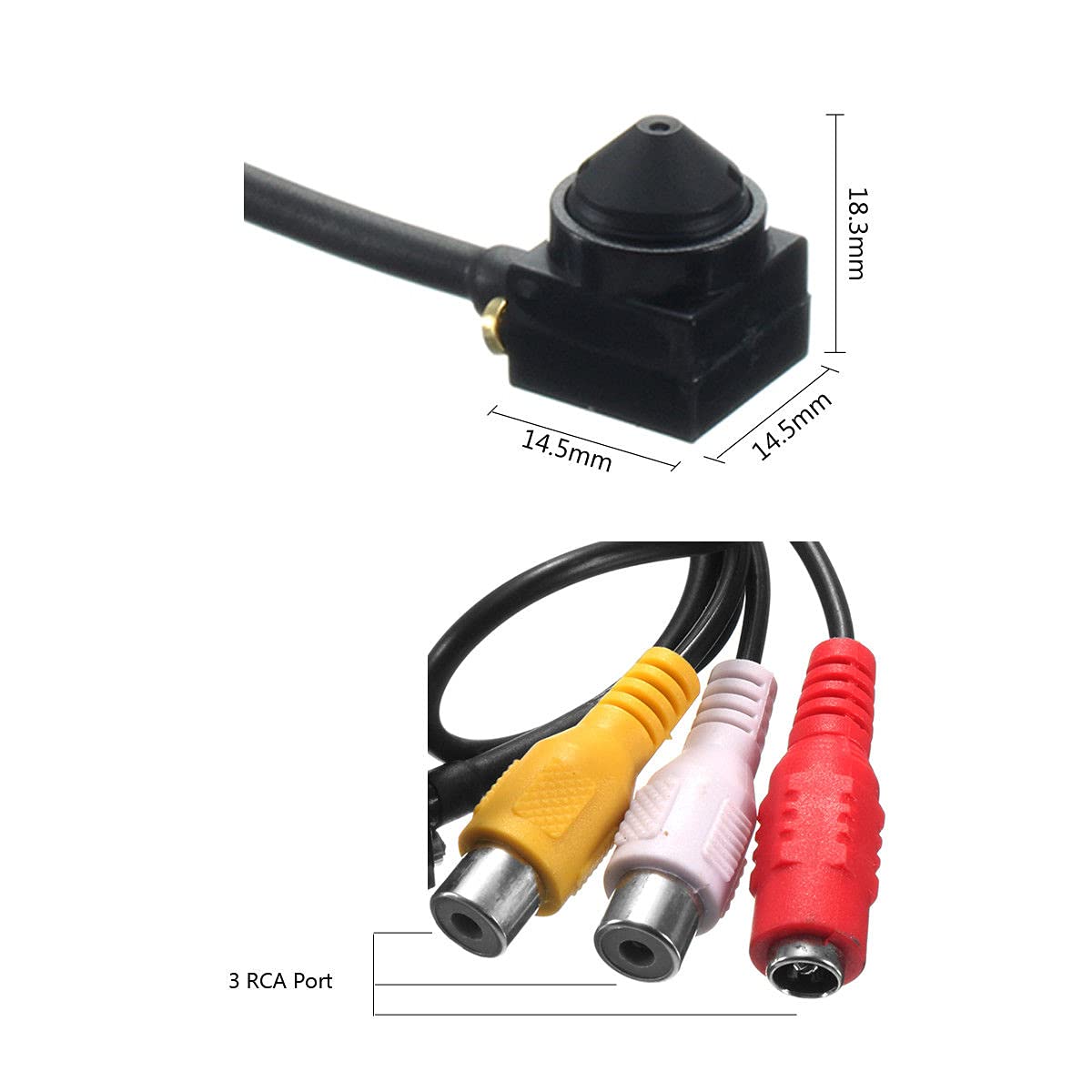 Mini Telecamera CCTV Con Filo - 1200TVL, Audio, Video, Formato Cono - Per Videosorveglianza Domestica - Foto 2