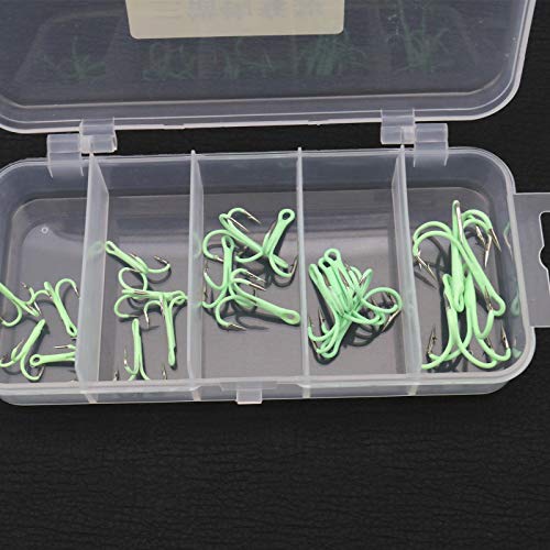 Creative-Idea Luminous Treble Hooks,40Pcs Treble Hook Fish Triple Assorted Set With Storage Organizer Box Glow In Dark Night Fishing Gear Saltwater #TOP7