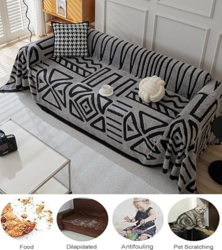 Housse protection canapé 3 places universelle gris clair - 6