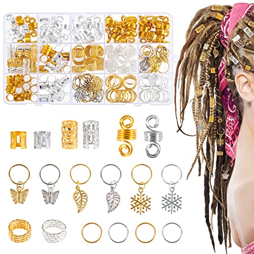 Lot De 50 Bijoux Pour Dreadlocks Ou Tresses - Dorés - 5 Styles Différents - Clipser Facilement - Idéal Fêtes Et Festivals