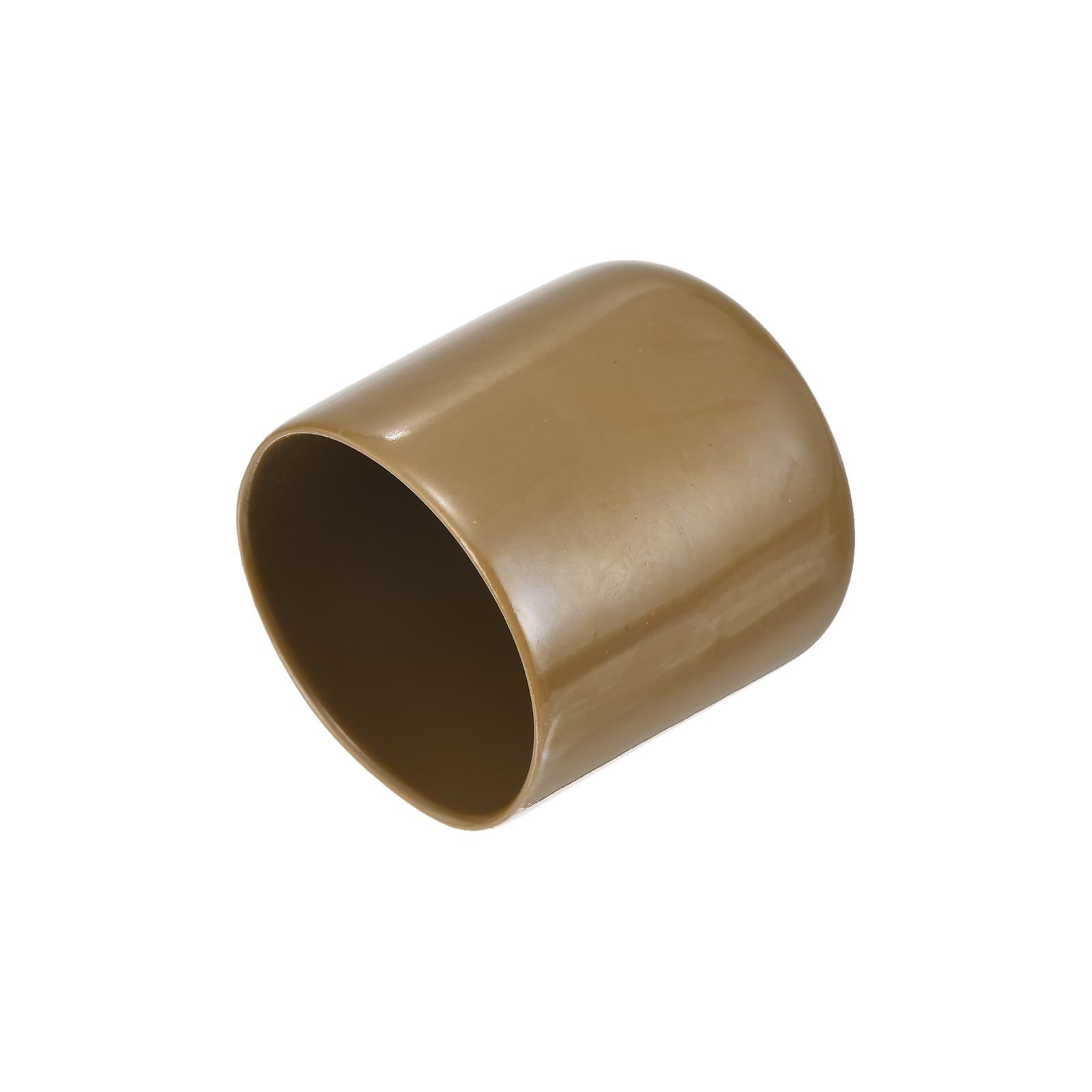 uxcell 20pcs Rubber End Caps 39mm(1 1/2") ID Vinyl PVC Round Tube Bolt Cap Cover Screw Thread Protectors Light Brown