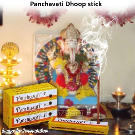 Image of Vedic Vaani Indian Perfume Incense Panchavati Dhoop Stick-10 Pcs (L-2 Inch)