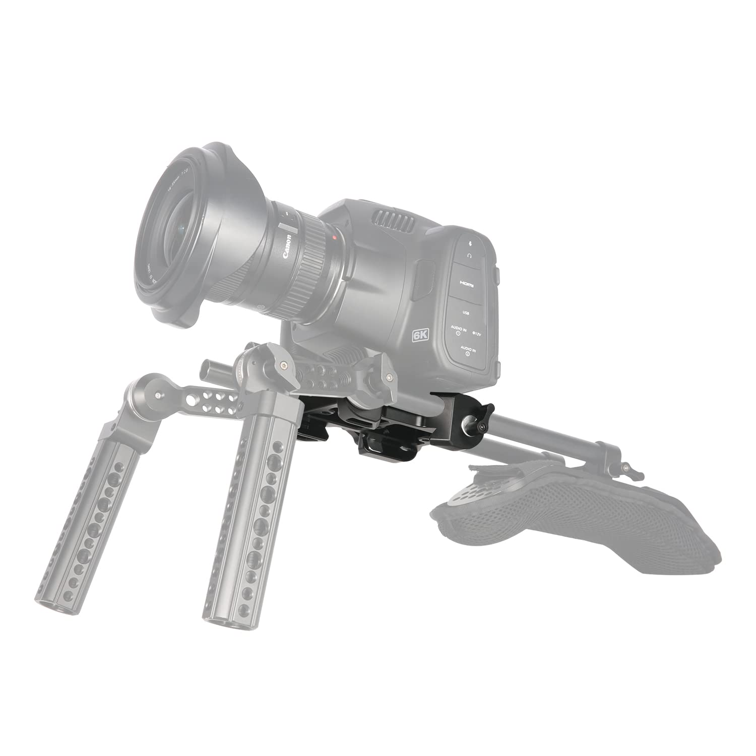 NICEYRIG Placa base de cámara multiusos con abrazadera de riel de varilla de 0.591 in para sistema de soporte de plataforma DSLR