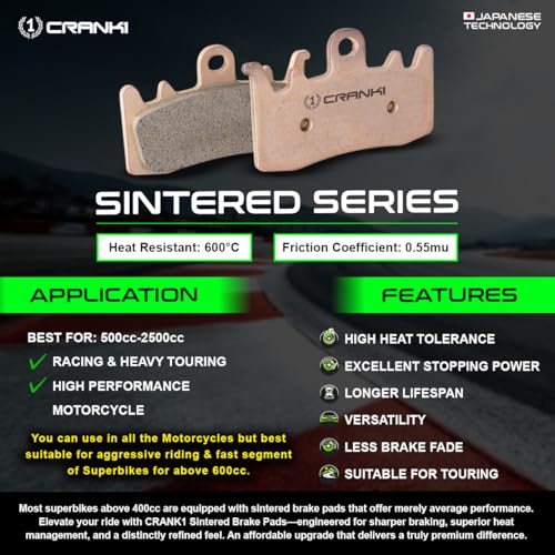 Image of Sintered Brake Pads Compatible For Royal Enfield Continental GT 650 (2018 Onwards) | Front | CB902 | 1 Set | High Performance | Superior Stopping Power | Heat Resistant | Long Life