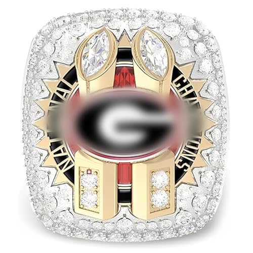 Emaraxy 2022 Bulldog Replica Ring University League Georgia Commodity Champion Ring Foreign Trade Diamond Finger Gift for Boys and Friends,12