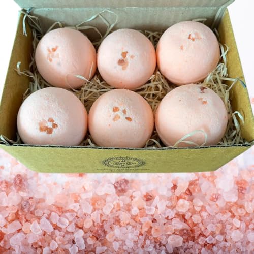 Image of Detoxifying Himalayan Pink salt Fizzy Aromatic Bath Bomb (75g Each) - Pack of - 6 Detoxifying great for body polish with goodness essential oil makes great grooming gift for men & women