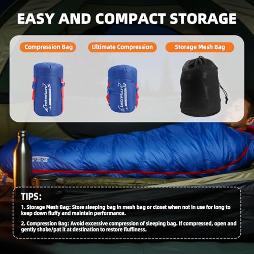 Clostnature bolsa de dormir momia de plumón 550 Fill Power para adultos miniatura 5