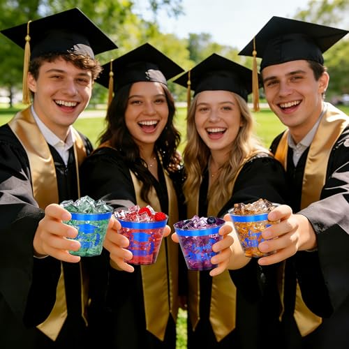Image of 50 Pack 9 oz Graduation Cups,2026 Blue and Black Graduation Plastic Cups,Blue and Black Disposable Congrats Grad Party Cups for Class of 2026 Decorations School Party Favors Supplies