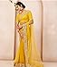 IMTRA FASHION Net Saree for Women Indian Ethnic Dress Wedding Gift Embroidery Sari with Unstitched Blouse Piece-Yellow