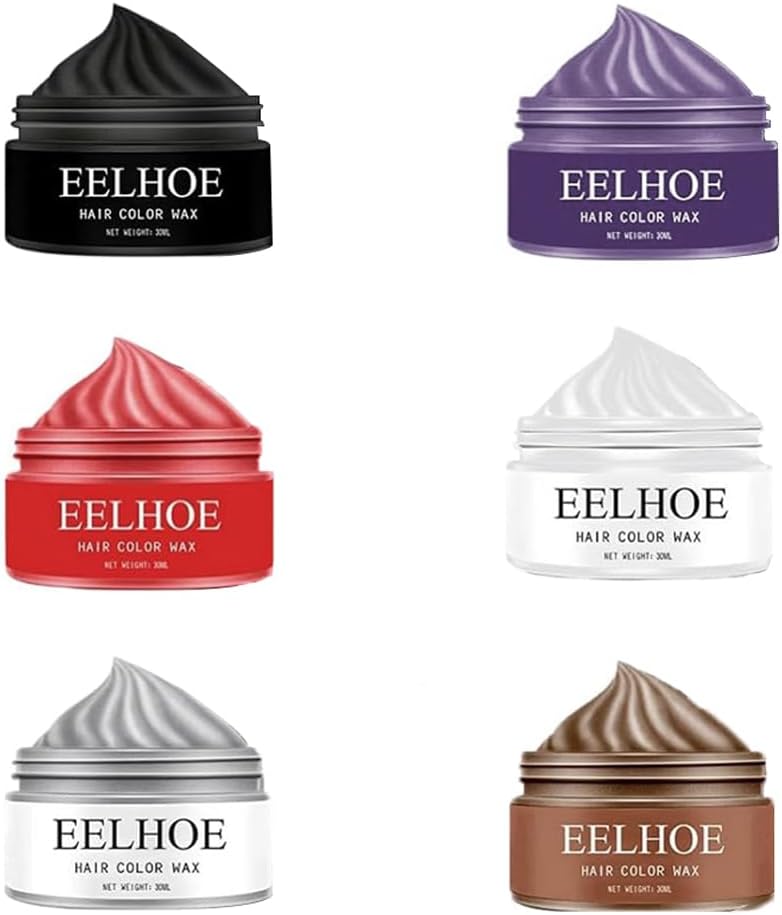 SYOSI Temporary Hair Color Wax, Hair Dye Color Wax Washable Natural Instant Hair Color Cream DIY Hairstyle Temporary Hair Color Dye for Men Women Cosplay, Party, Masquerade, 6 Colors