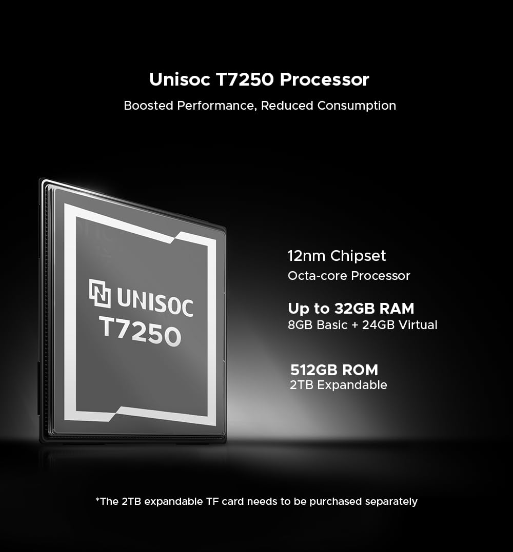 Smartphone Incassable Blade 20 Ultra, 32Go+512Go, Écran Secondaire 1,54", Batterie 10300mAh, 15,8mm Fin, Écran 6,6" 90Hz, Caméra IA 50MP, Android 14, Téléphone Renforcé, GPS NFC, Noir