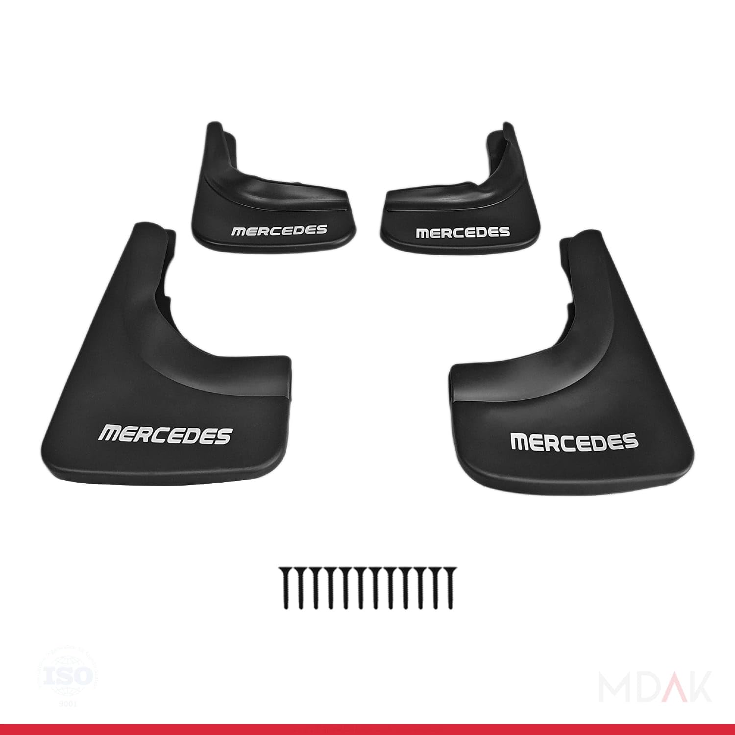 MDAK Compatible avec Mercedes Jeu de Bavettes Garde-Boue Avant et Arrière de Voiture 4 Pcs Noir