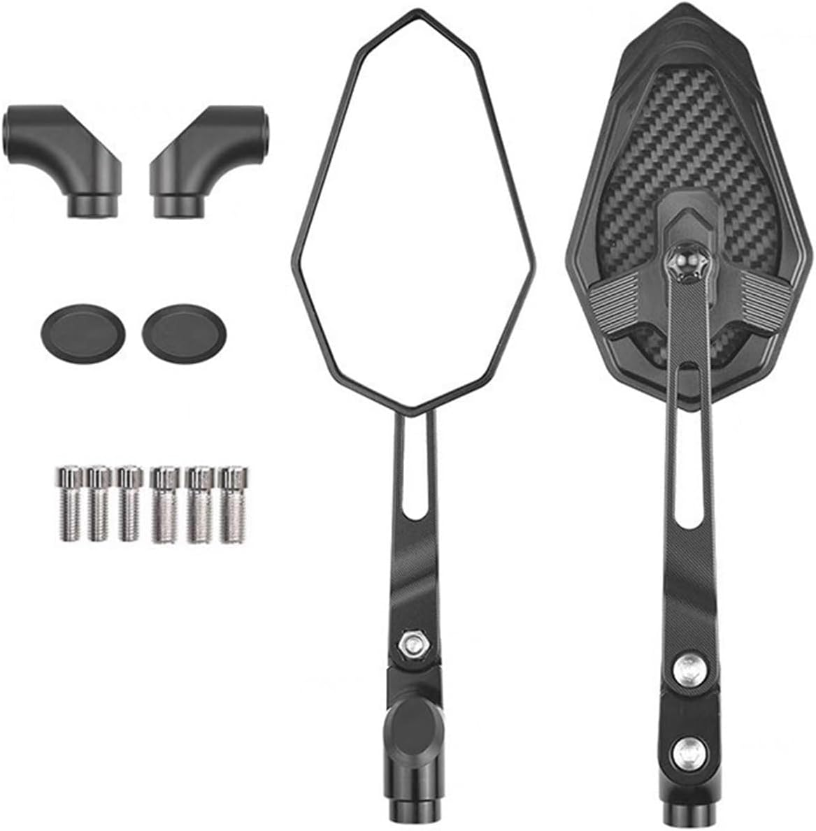 オートバイブラックダイヤモンド CNC ハンドルバーエンドバックミラー