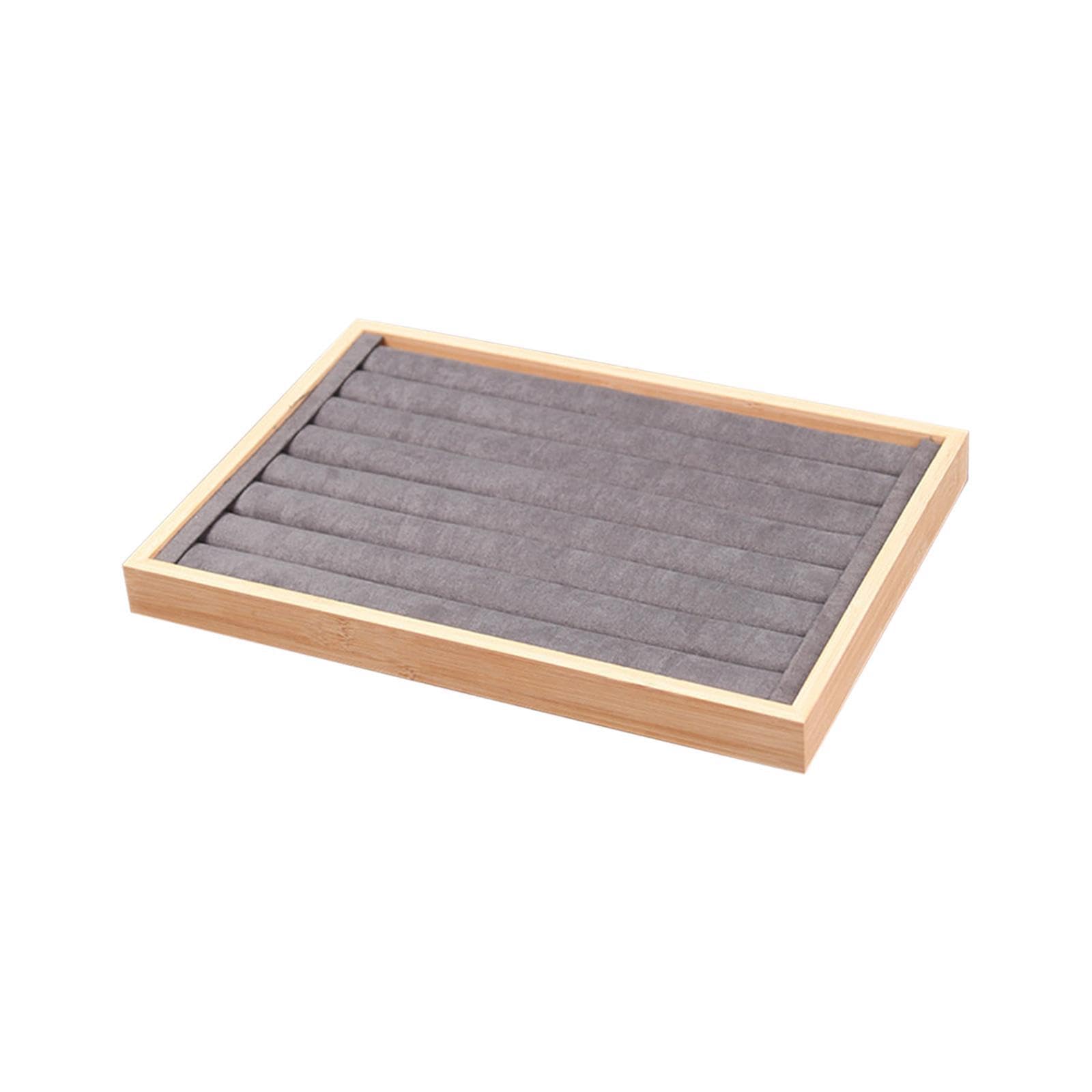 QUXVUIS Jewelry Drawer Organizer Stackable Jewelry Storage Holder Wooden Tray For Retail Display Cases Drawer Organizer Box Wooden Frame, Style D
