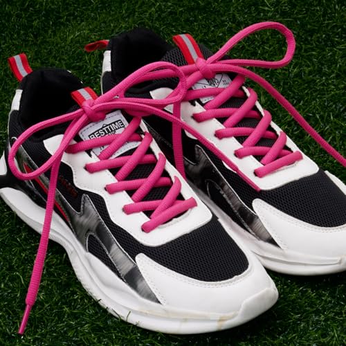 Image of 2 Pairs Oval Athletic Shoelaces 33 Colors 1 /4 inch Half Round Shoe Laces for Sneakers