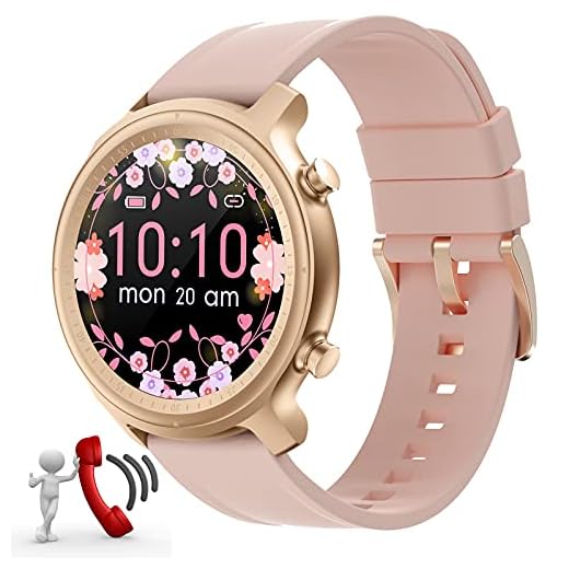 Smartwatch Mujer Reloj Recibir y contestar Llamadas,Fitness rastreador Reloj Deportivo Smartwatch de 1,28'' Impermeable Monitor Sueño Podómetro para Xiaomi Samsung Huawei Android iOS Ronda (Rosa)