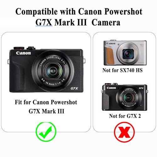 Funda para Canon Powershot G7 X Mark III con Protector y Correa miniatura 6