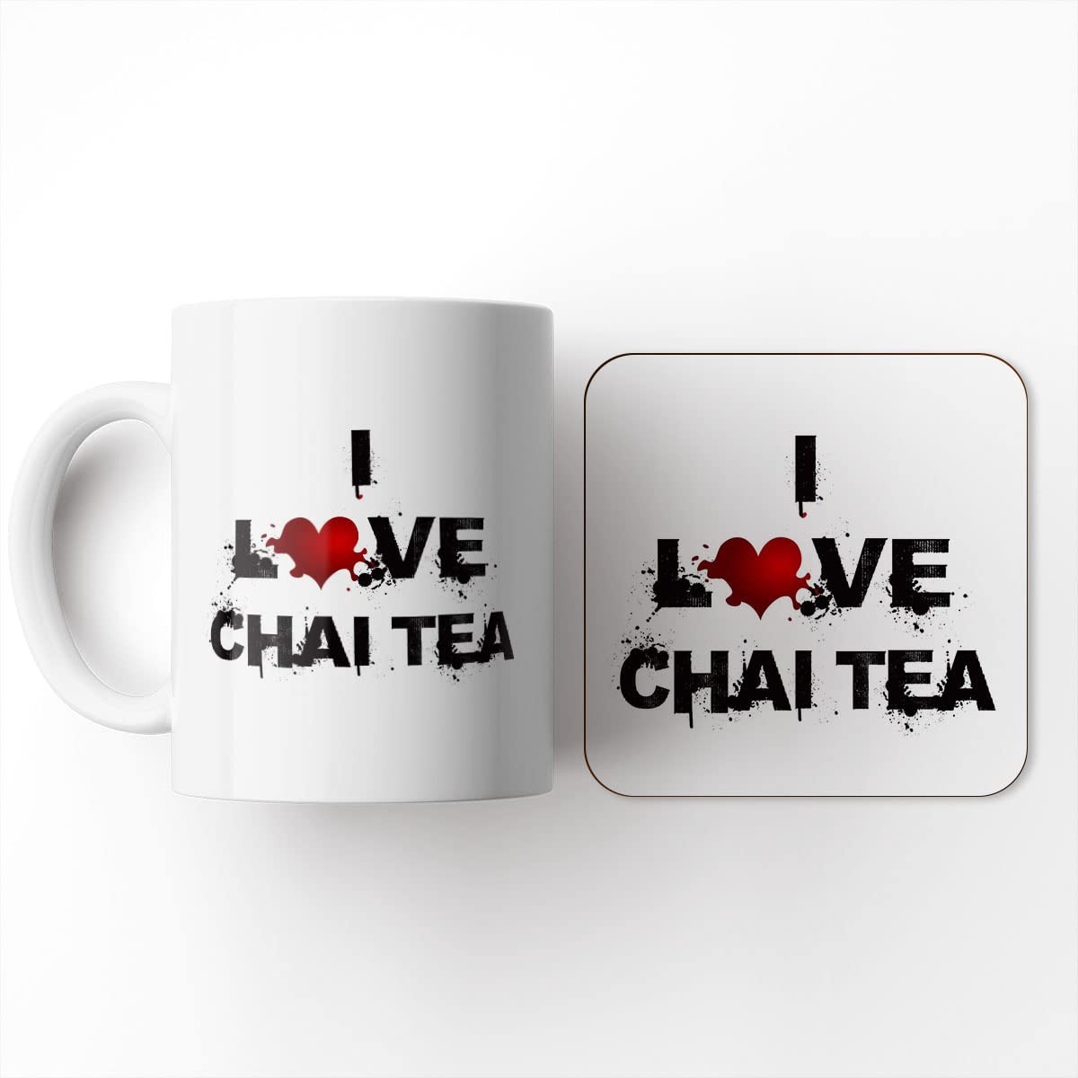The Victorian Printing Co - I Love Drink - Chai Tea - Mug and Coaster Set, Ceramic, 11 fl. oz.