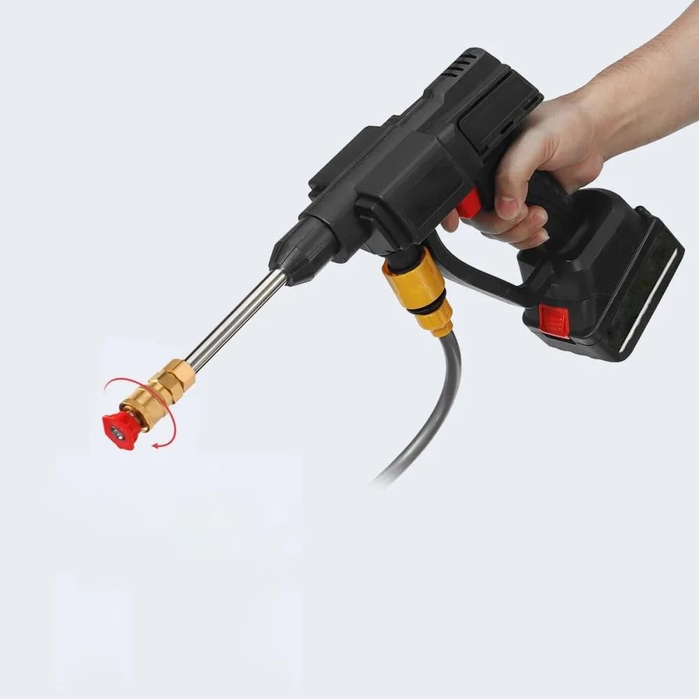 Idropulitrice Elettrica ad Alta Pressione Portatile con 2 Batterie da 48V e Accessori Fresa per Pulizia Auto Giardino e Superfici Esterne