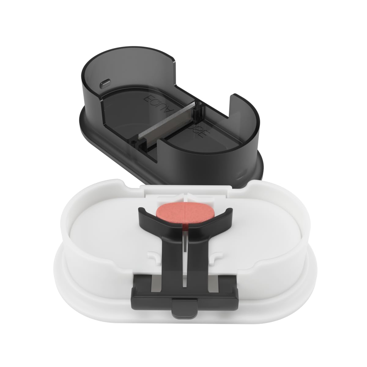 EQUADOSE Pill Cutter Double Stainless Steel Blade &amp; Centering Device, Black