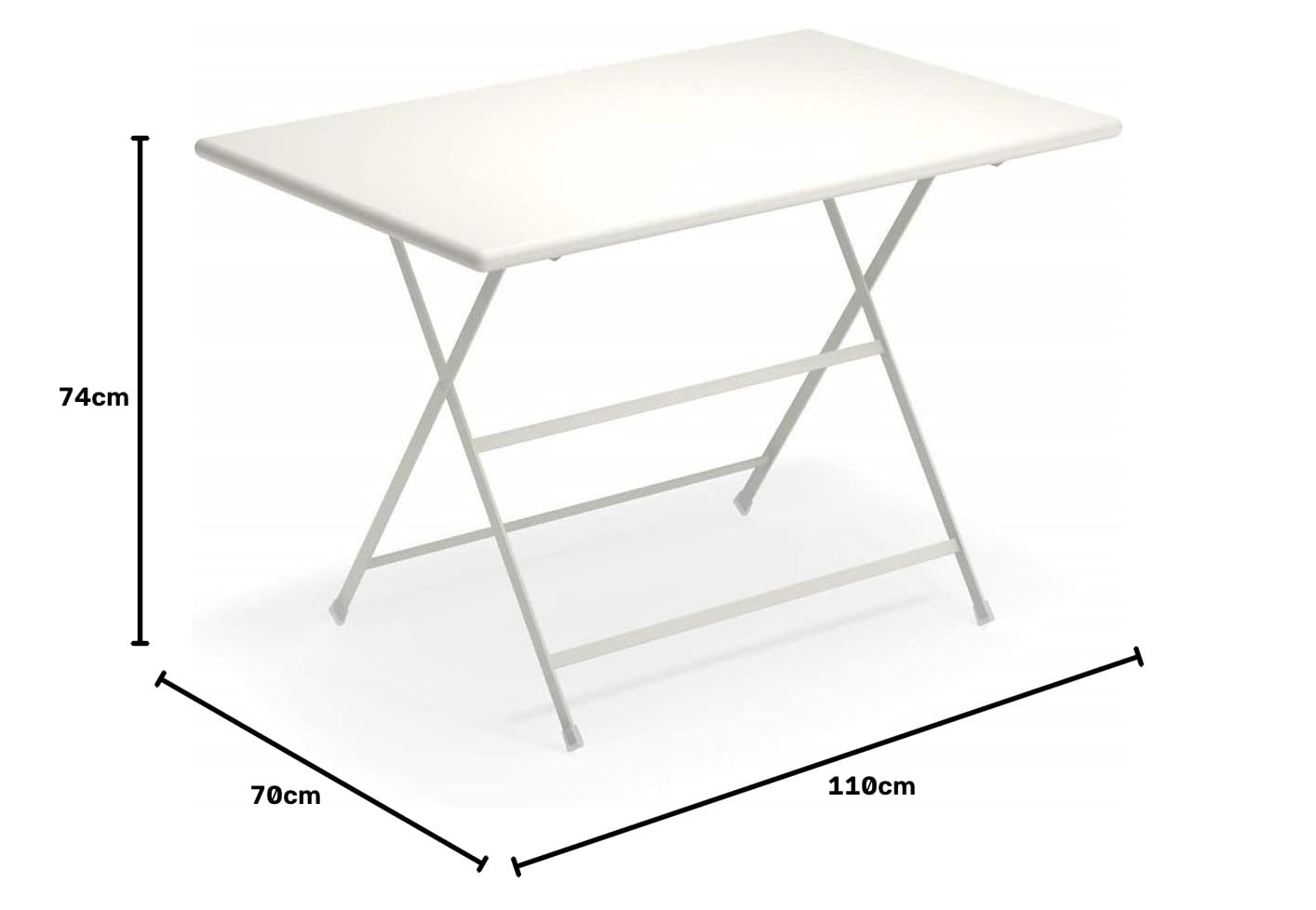EMU Tavolo Arc en Ciel rettangolare centimetri 110 x 70 Articolo 331 colore Bianco Classico codice colore 23