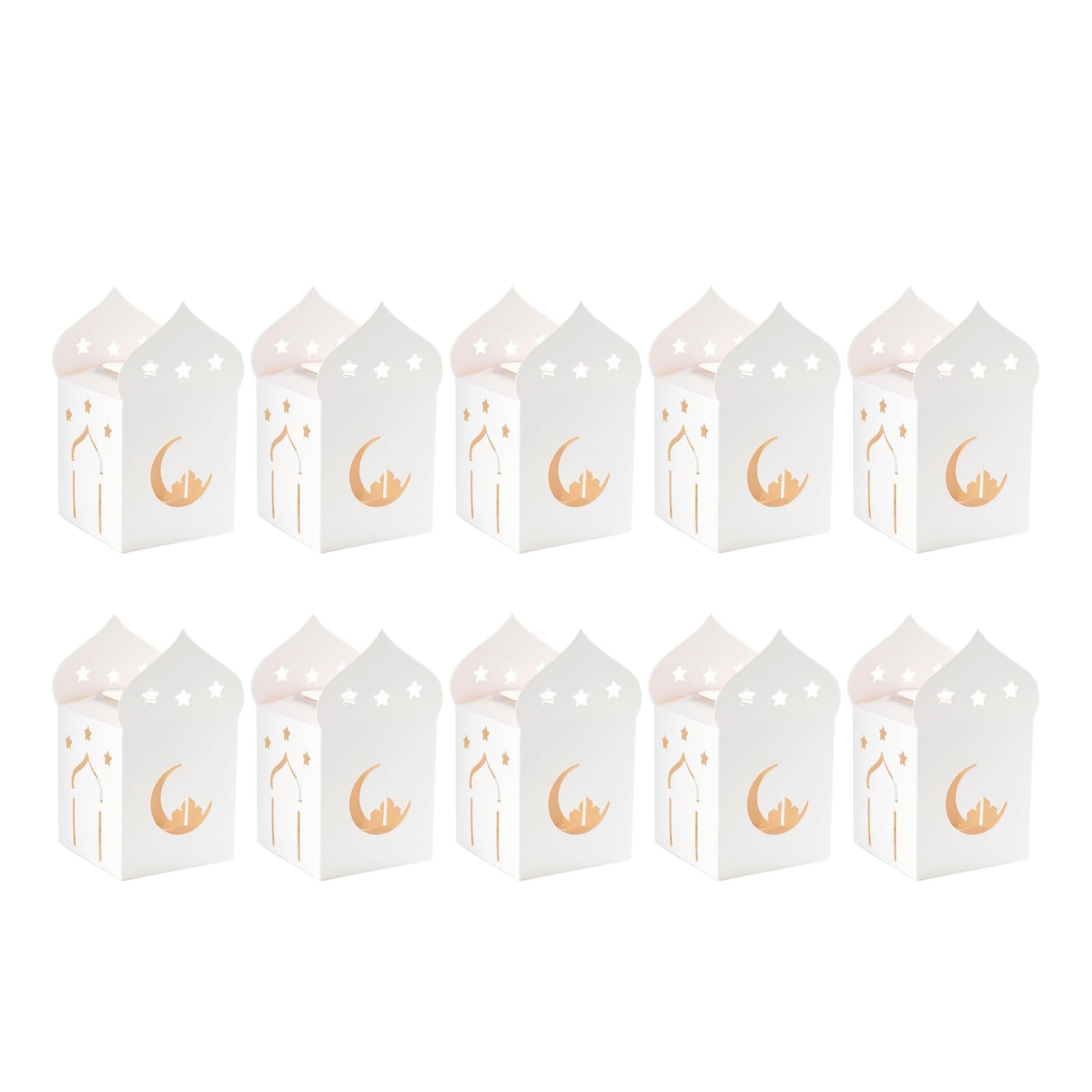 Buxuaaaa 10Pcs Festive Eid Treat Holders with Star Patterns for Community Celebrations Sturdy Party Treats Boxes