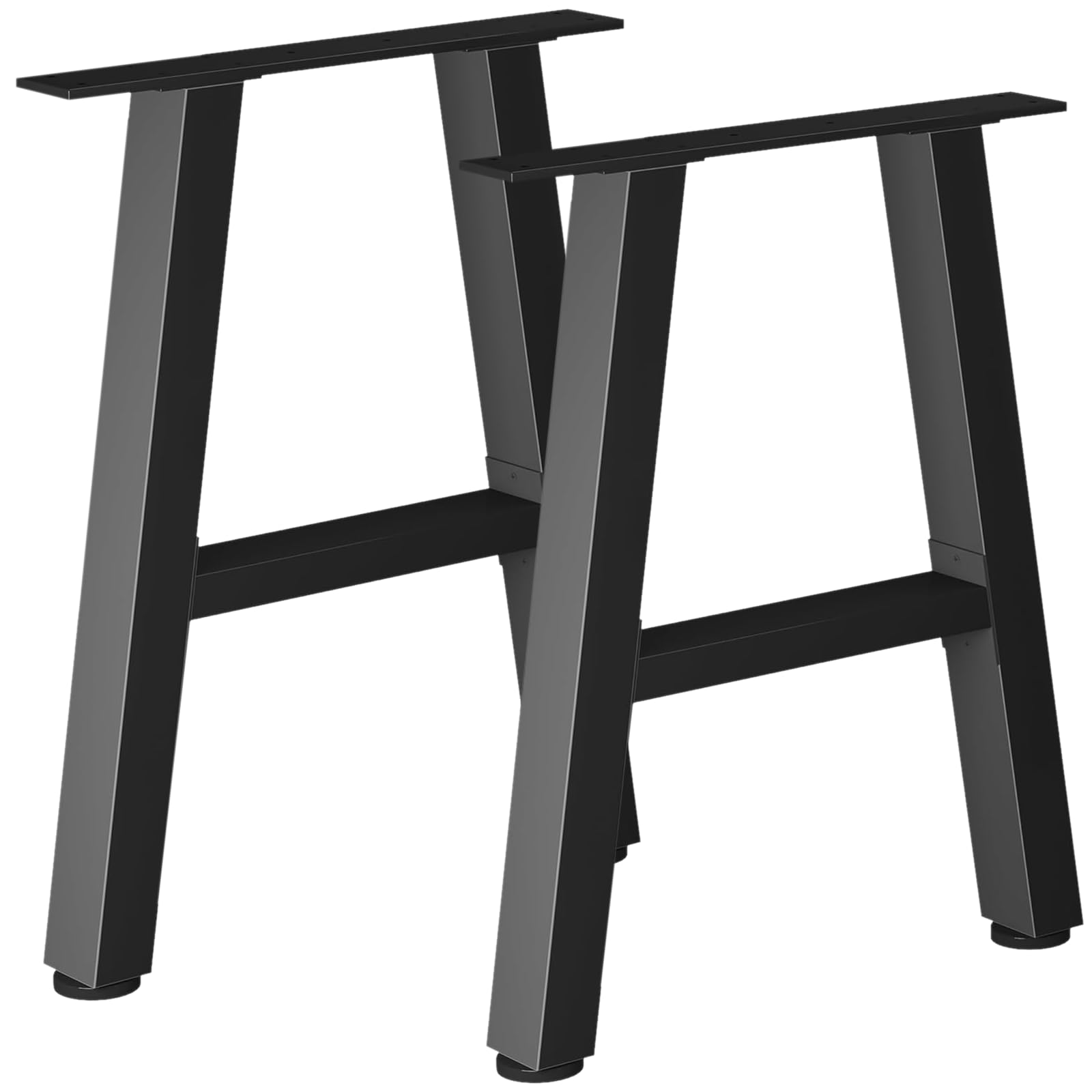 HoomTop Table Leg Set 2-Pack (60x72.5cm) - Heavy Duty H - Shaped Black Industrial Metal DIY Furniture Legs for Standing Bench Desk Dining Table Workbench and Coffee Table