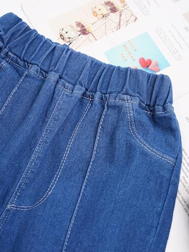 Kids Girls Teen Bell Bottom Jeams Cute Bowknot Flared Pants High Waist Raw Hem Denim Trousers Leggings4