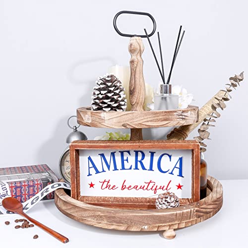 Patriotictieredtraydecoramericathebeautifuldecorativeblocksignwoodframeembossedmetaldecorationfor4thofjulymemorialdayamericanahomedecorforshelvesmantel Urban Country Home Decor Patriotic tiered tray decor america the beautiful decorative block sign wood frame embossed metal decoration for 4th of july memorial day americana home decor for shelves mantel urban country home decor