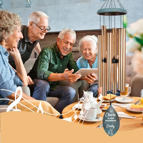 Image of ASTARIN Personalized Happy Retirement Gift, Retirement Wind Chimes for Women Men, 35 inch Large Deep Tone Wind Chime Retire Gifts for Teacher Co-Workers Boss Husband Friends Parents